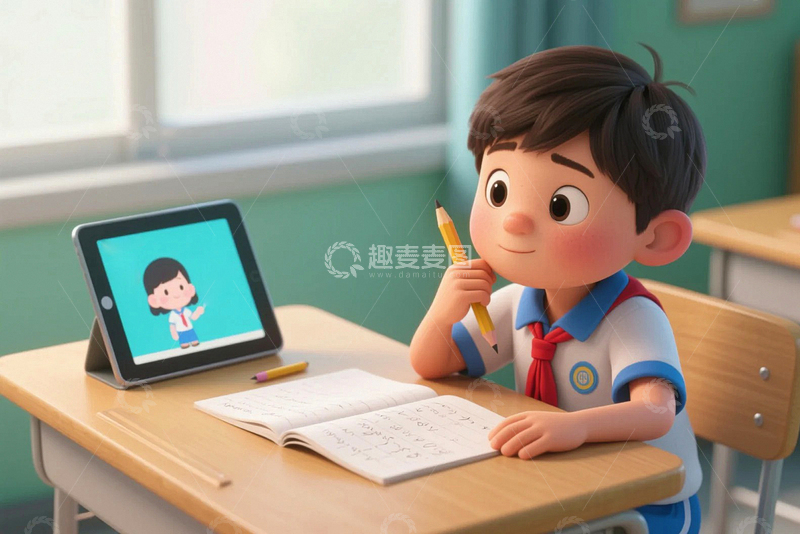 高清大图下载【趣麦麦图】学习机学习的学生