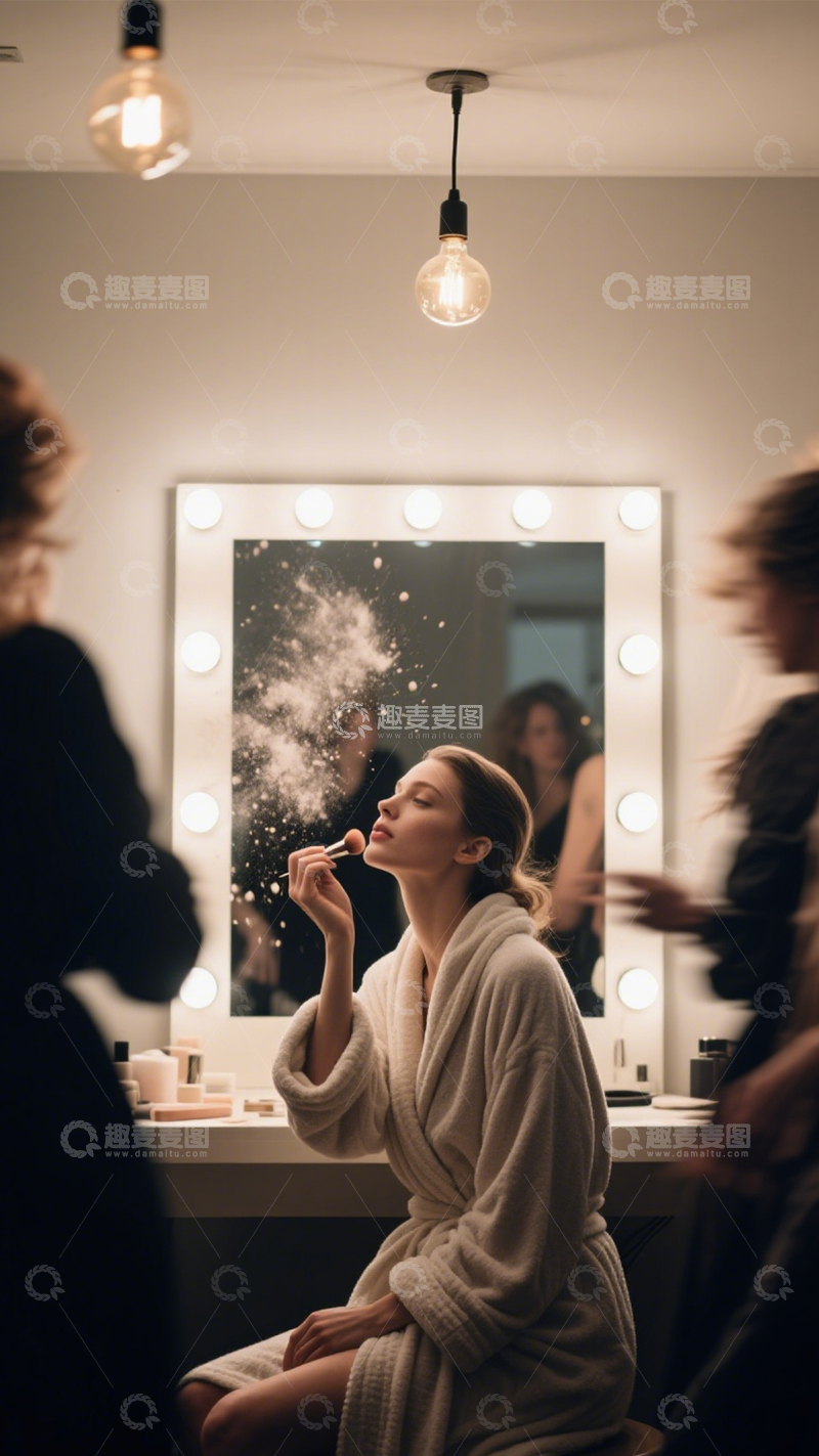高清大图下载【趣麦麦图】化妆间时尚氛围感1