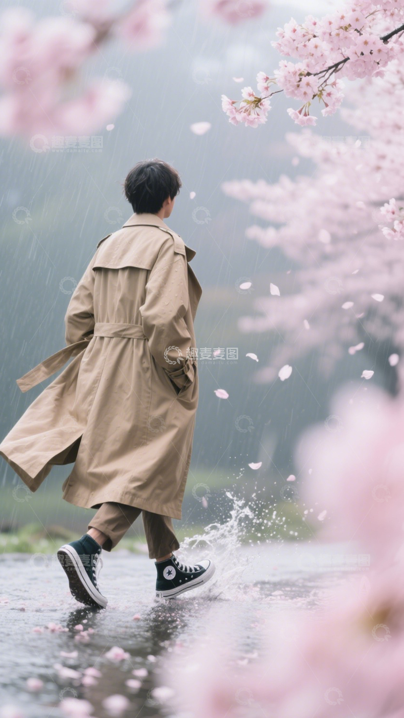 高清大图下载【趣麦麦图】樱花雨景春日漫步