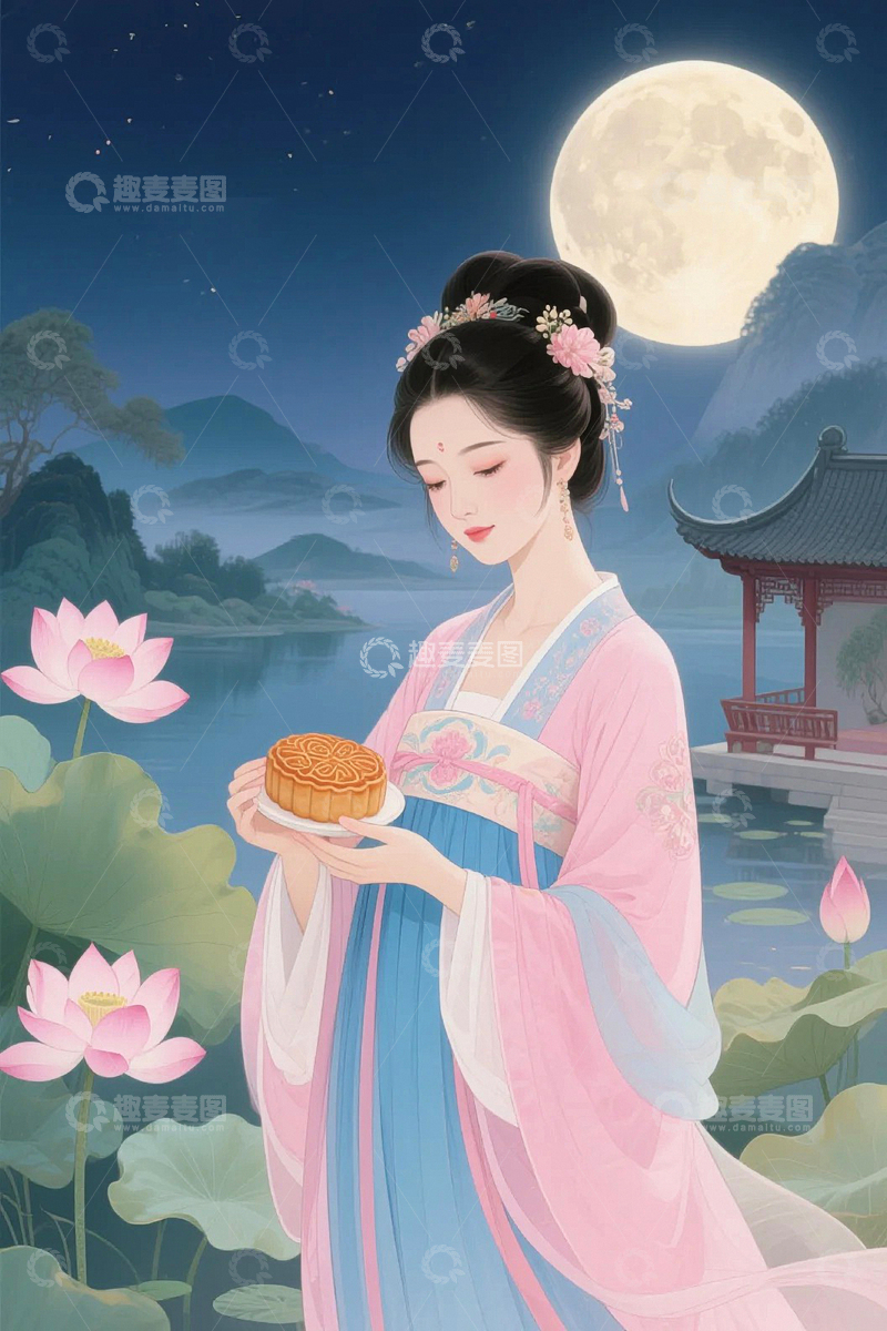 高清大图下载【趣麦麦图】中秋节嫦娥人物111