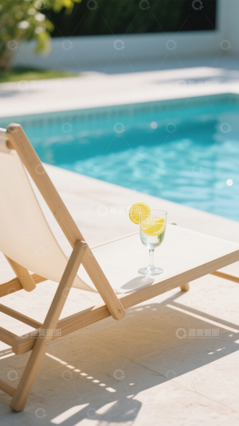 高清大图下载【趣麦麦图】泳池夏日闲适光影2