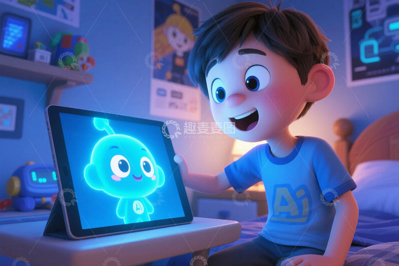 高清大图下载【趣麦麦图】科技陪伴成长2