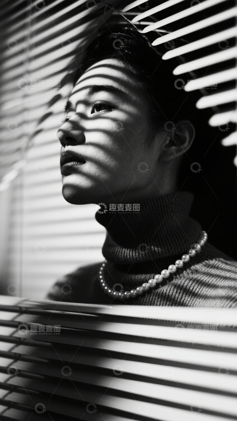 高清大图下载【趣麦麦图】百叶窗光影情绪文艺3