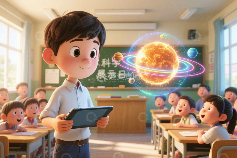 高清大图下载【趣麦麦图】人工智能科技陪伴成长1