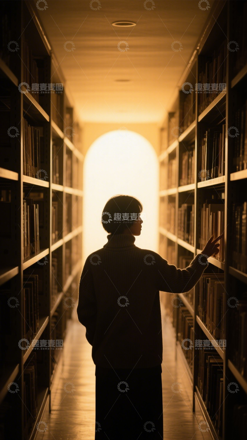 高清大图下载【趣麦麦图】图书馆静谧文艺寻书