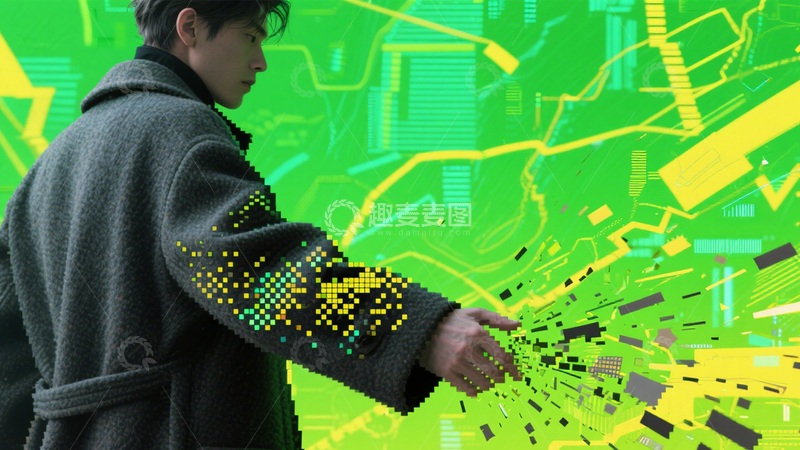 高清大图下载【趣麦麦图】像素大衣未来潮流2