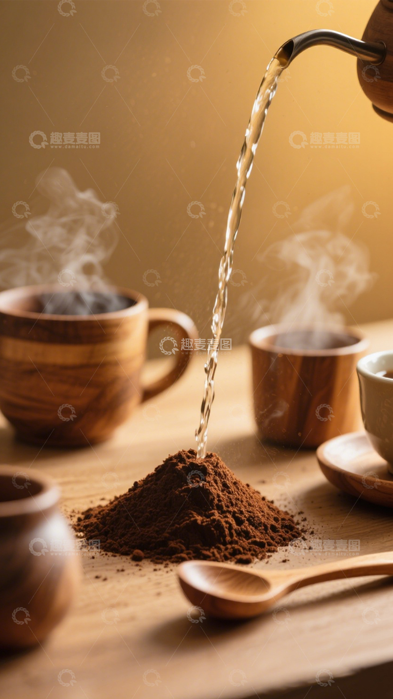 高清大图下载【趣麦麦图】慢享咖啡冲泡时光1