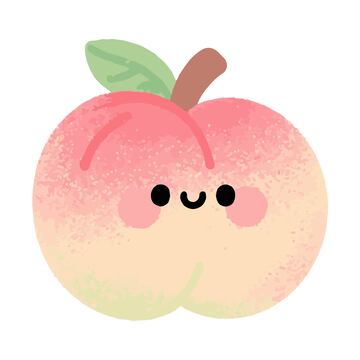 可爱桃子卡通手绘插画