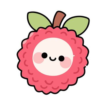 荔枝卡通拟人手绘