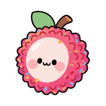 卡通荔枝拟人可爱手绘