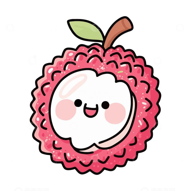 源文件下载【趣麦麦图】卡通荔枝拟人可爱手绘插画