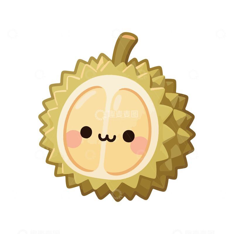 榴莲卡通手绘插画