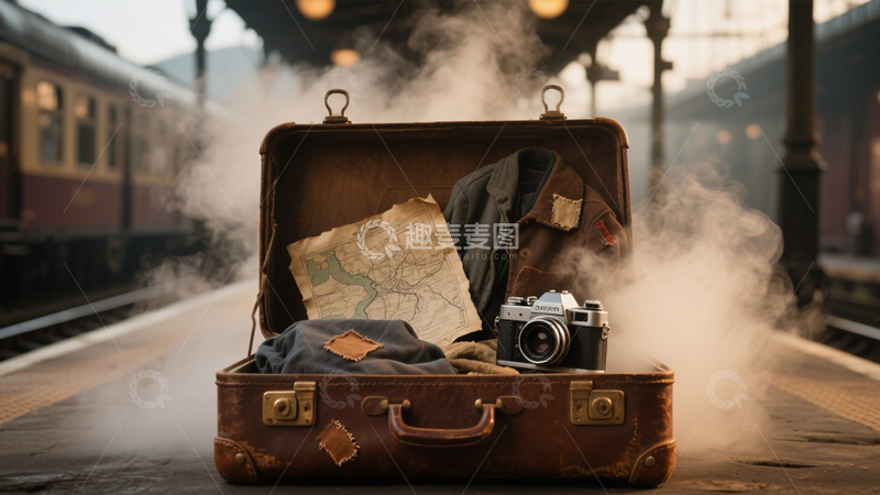 高清大图下载【趣麦麦图】车站怀旧旅行记忆1