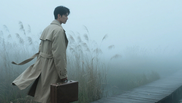 雾中独行萧瑟旅途