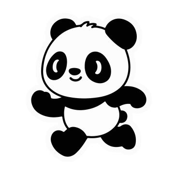 可爱跑步熊猫卡通手绘