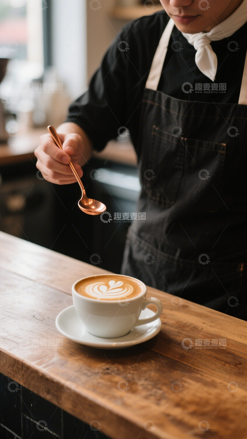 高清大图下载【趣麦麦图】咖啡拉花的细腻艺术2