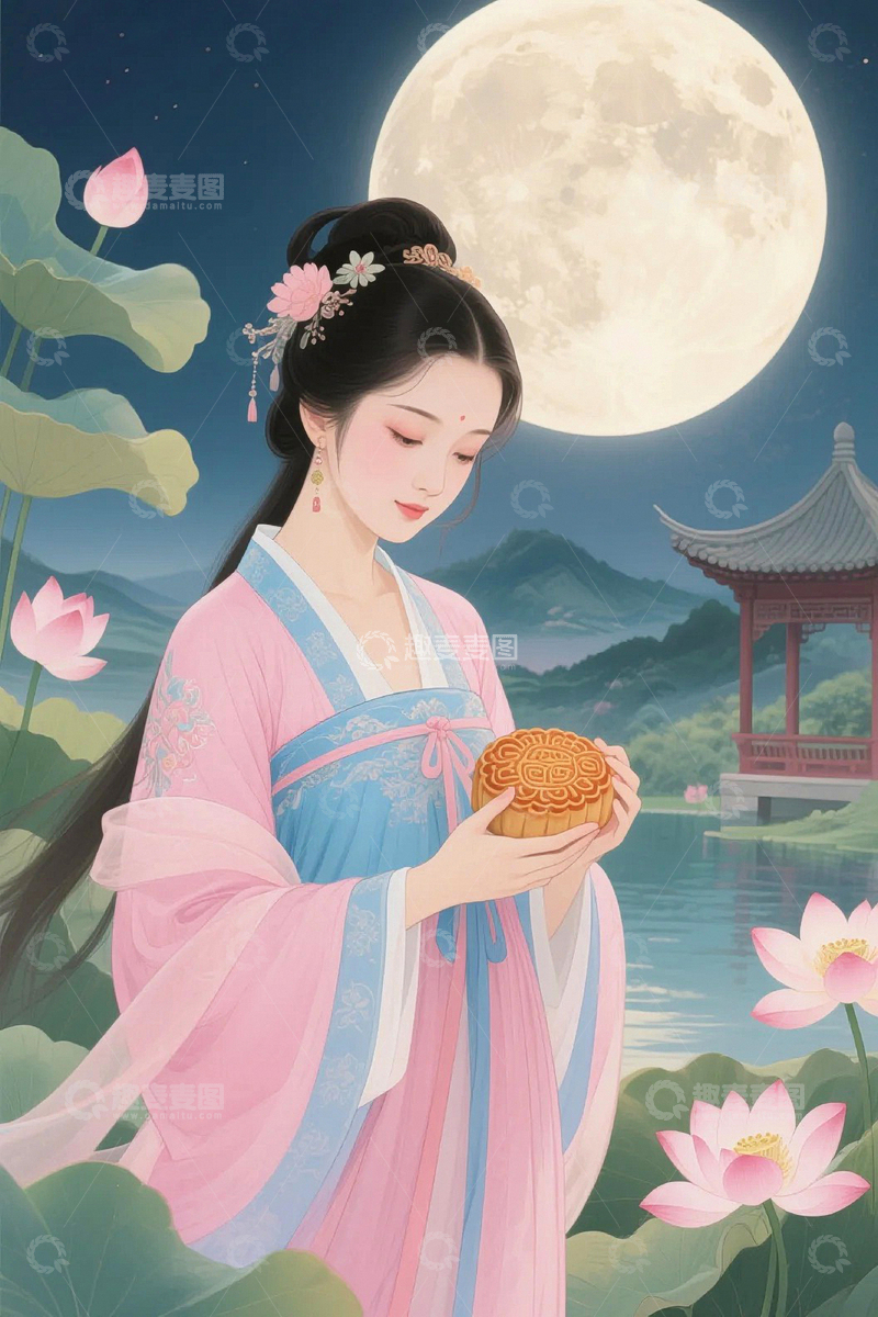 高清大图下载【趣麦麦图】中秋节嫦娥人物124