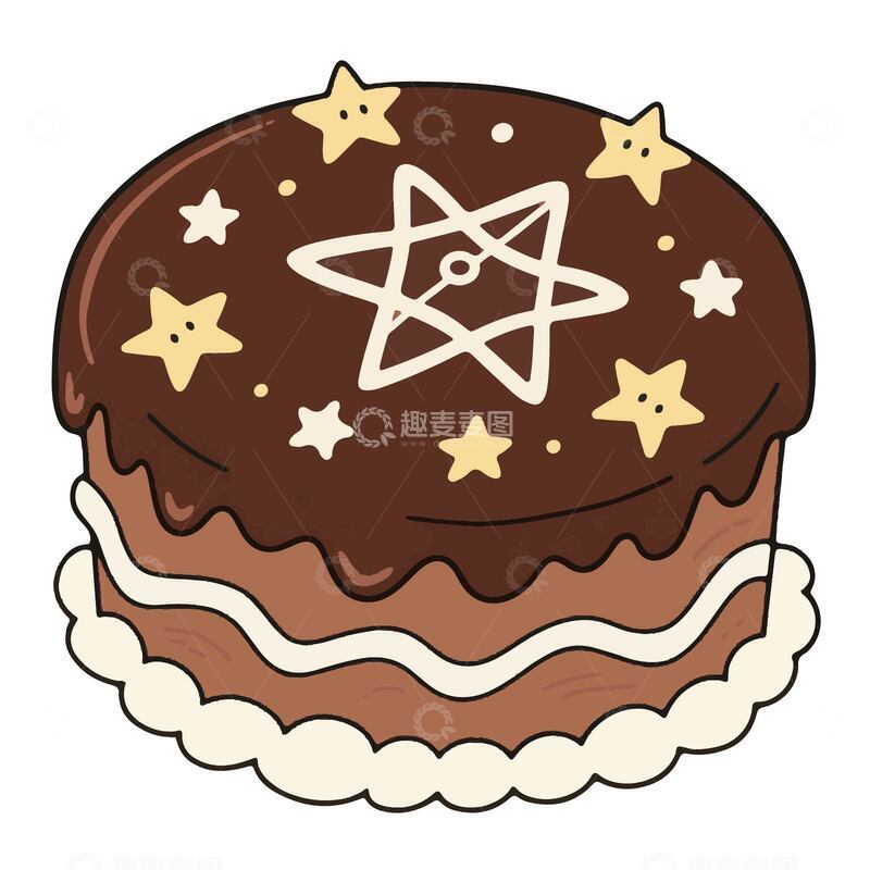 源文件下载【趣麦麦图】巧克力蛋糕手绘