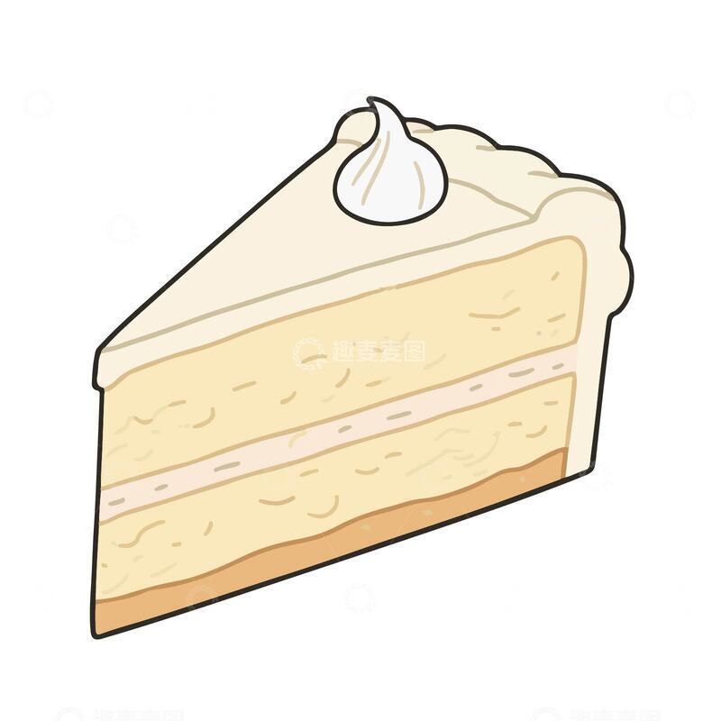 源文件下载【趣麦麦图】一块香草味白巧克力蛋糕切件