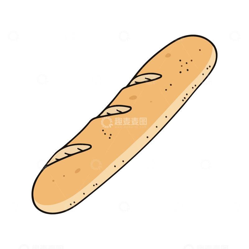 源文件下载【趣麦麦图】一根美味法棍