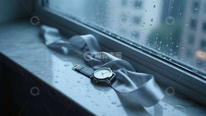 高清大图下载【趣麦麦图】窗台雨天静谧礼物