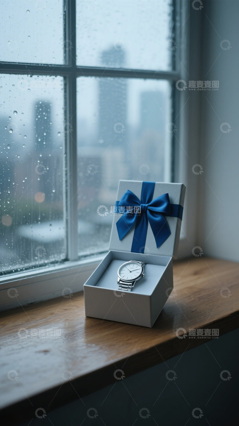 高清大图下载【趣麦麦图】窗台雨天静谧礼物1