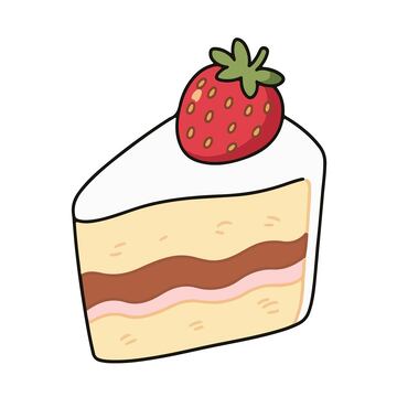 一块巧克力草莓蛋糕切件