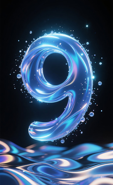 漂浮液体数字9