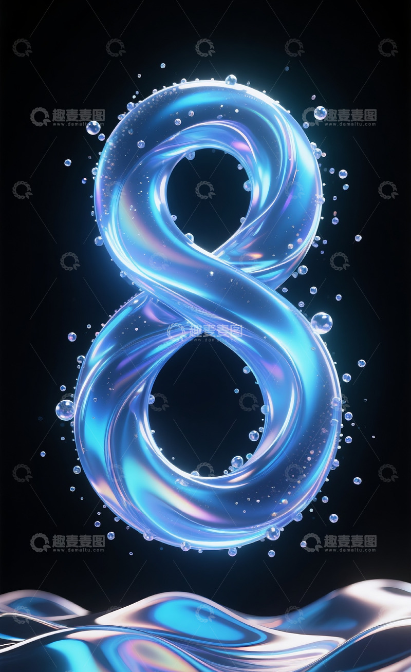 高清大图下载【趣麦麦图】漂浮液体数字81