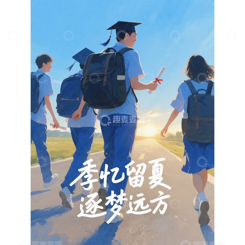 高清大图下载【趣麦麦图】毕业季背景图11