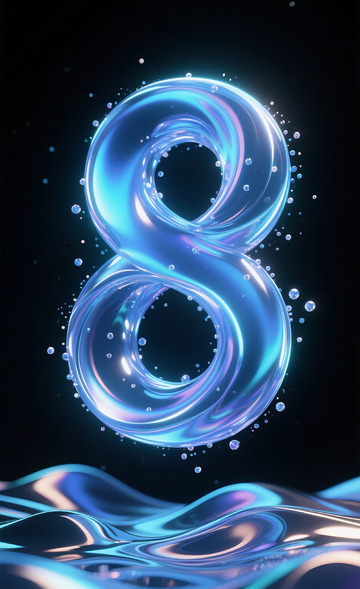 漂浮液体数字8