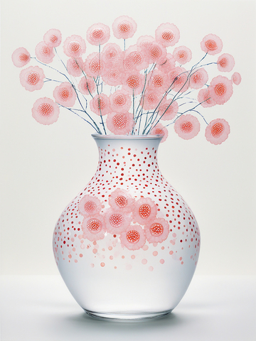 花瓶晶莹插花