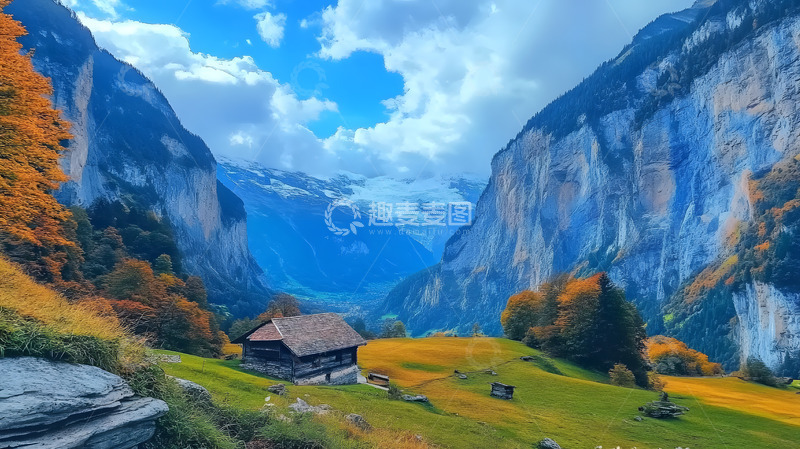 高清大图下载【趣麦麦图】高山上的木屋2