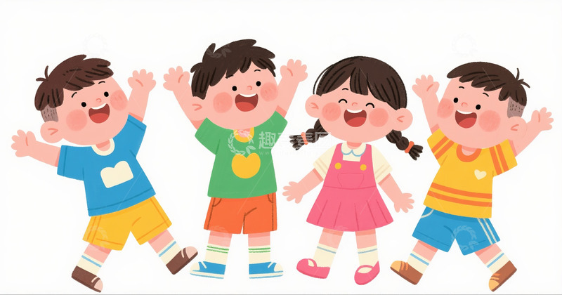 高清大图下载【趣麦麦图】欢乐的小朋友们在玩耍