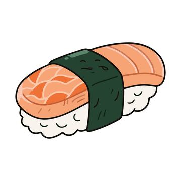 三文鱼寿司卡通手绘
