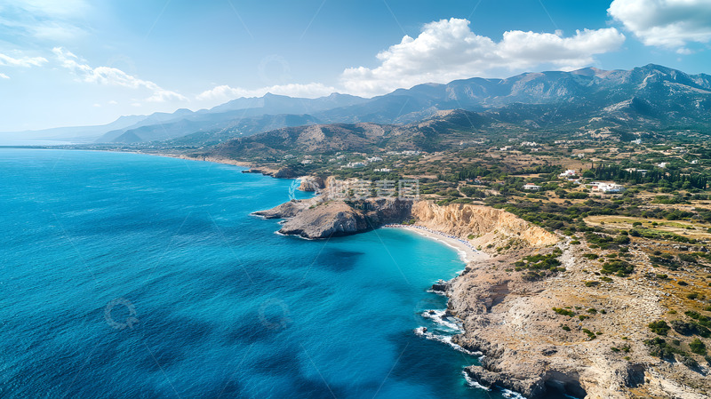 高清大图下载【趣麦麦图】山崖大海俯拍风景1