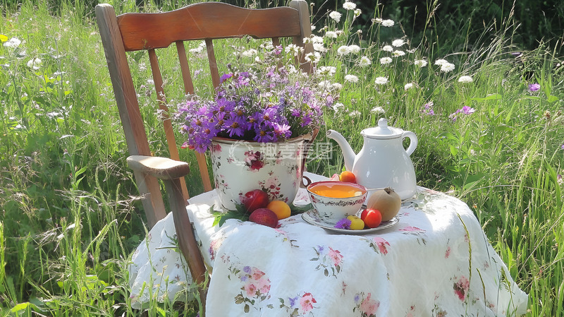 高清大图下载【趣麦麦图】户外野餐水果餐具摆设