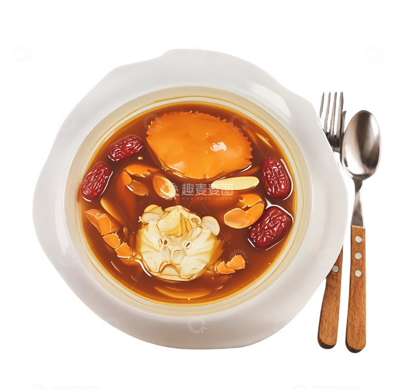 高清大图下载【趣麦麦图】酒炖鸽蛋插画免扣素材