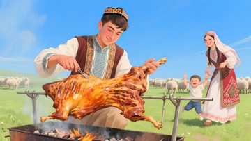 新疆烤全羊美食