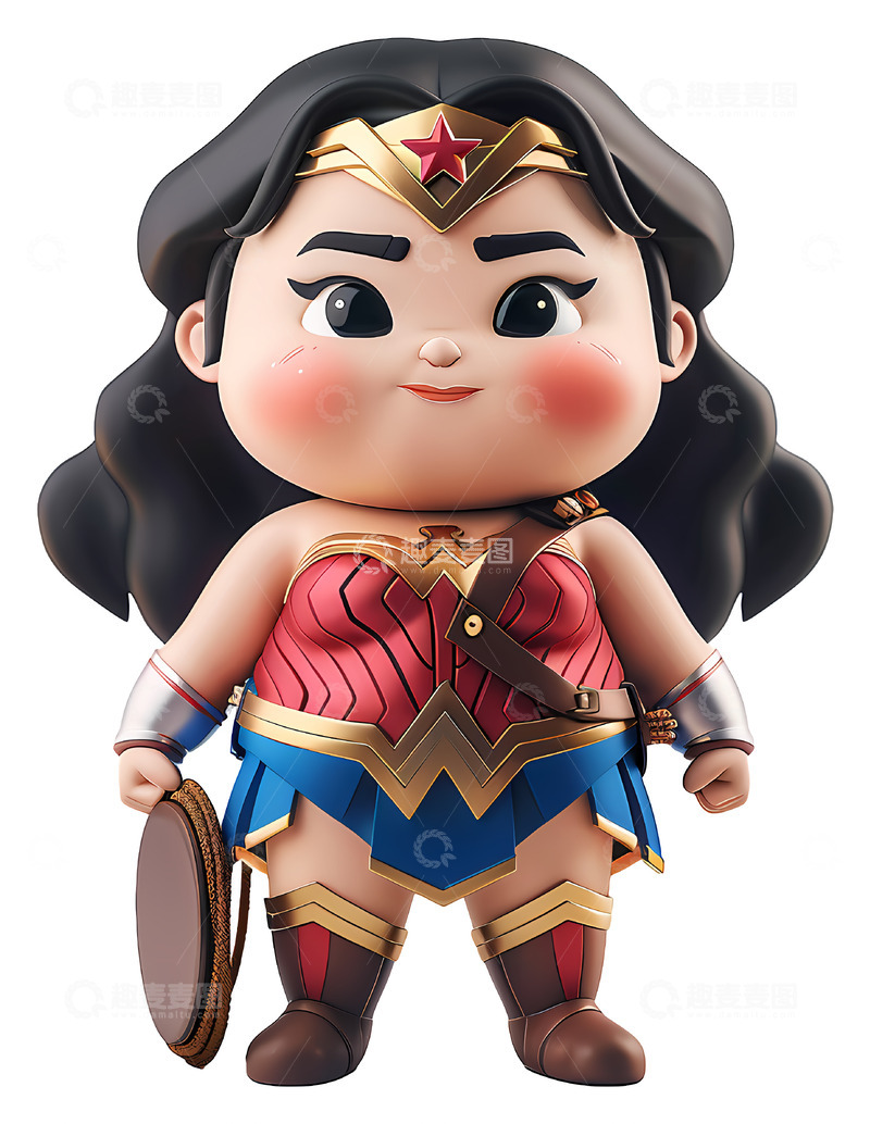 高清大图下载【趣麦麦图】可爱的超级英雄行动图3D插画png素材1