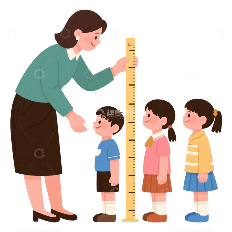 高清大图下载【趣麦麦图】手绘卡通量身高免抠元素