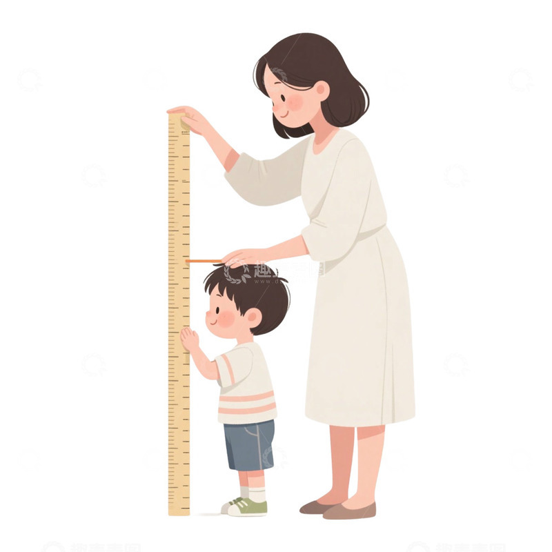 高清大图下载【趣麦麦图】给孩子量身高免抠元素5