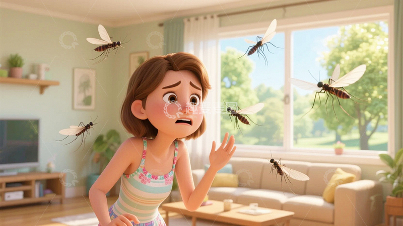 高清大图下载【趣麦麦图】夏季夏天驱蚊大作战