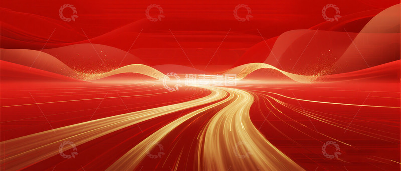 高清大图下载【趣麦麦图】红金主视觉背景8