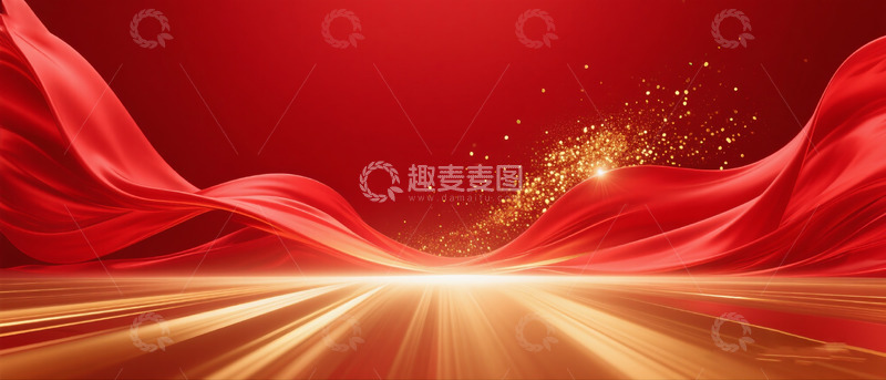 高清大图下载【趣麦麦图】红金主视觉背景12
