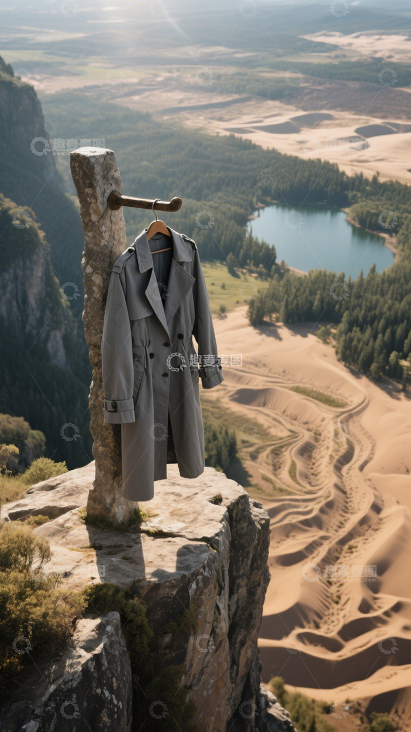 高清大图下载【趣麦麦图】风衣与自然的对话1