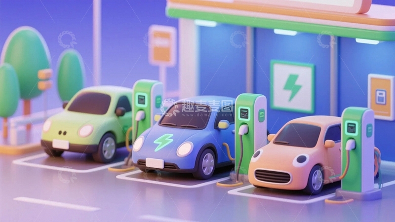 高清大图下载【趣麦麦图】新能源汽车充电7