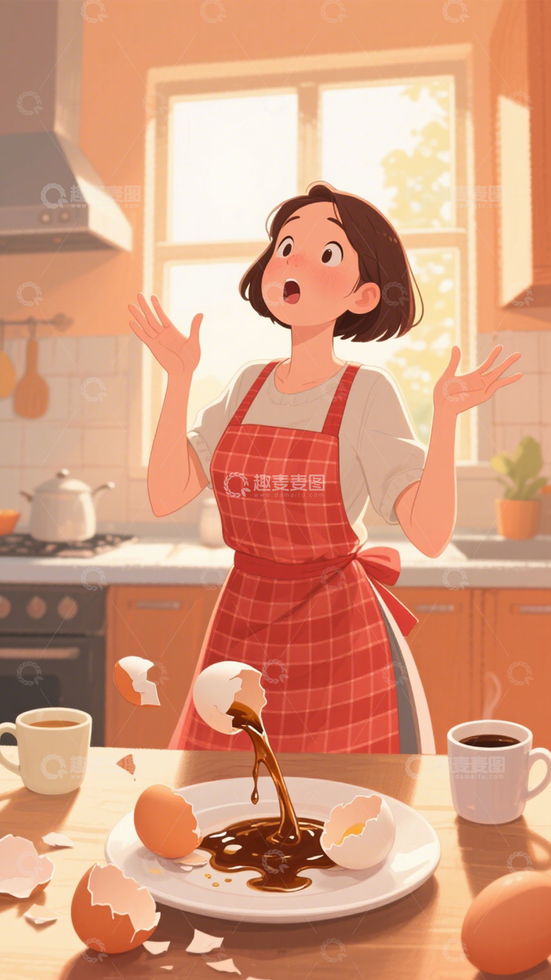 高清大图下载【趣麦麦图】厨房生活的小意外