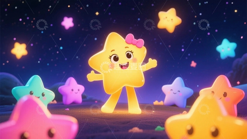 高清大图下载【趣麦麦图】守护童真的梦幻星星