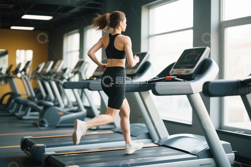 高清大图下载【趣麦麦图】跑步的健身女性5